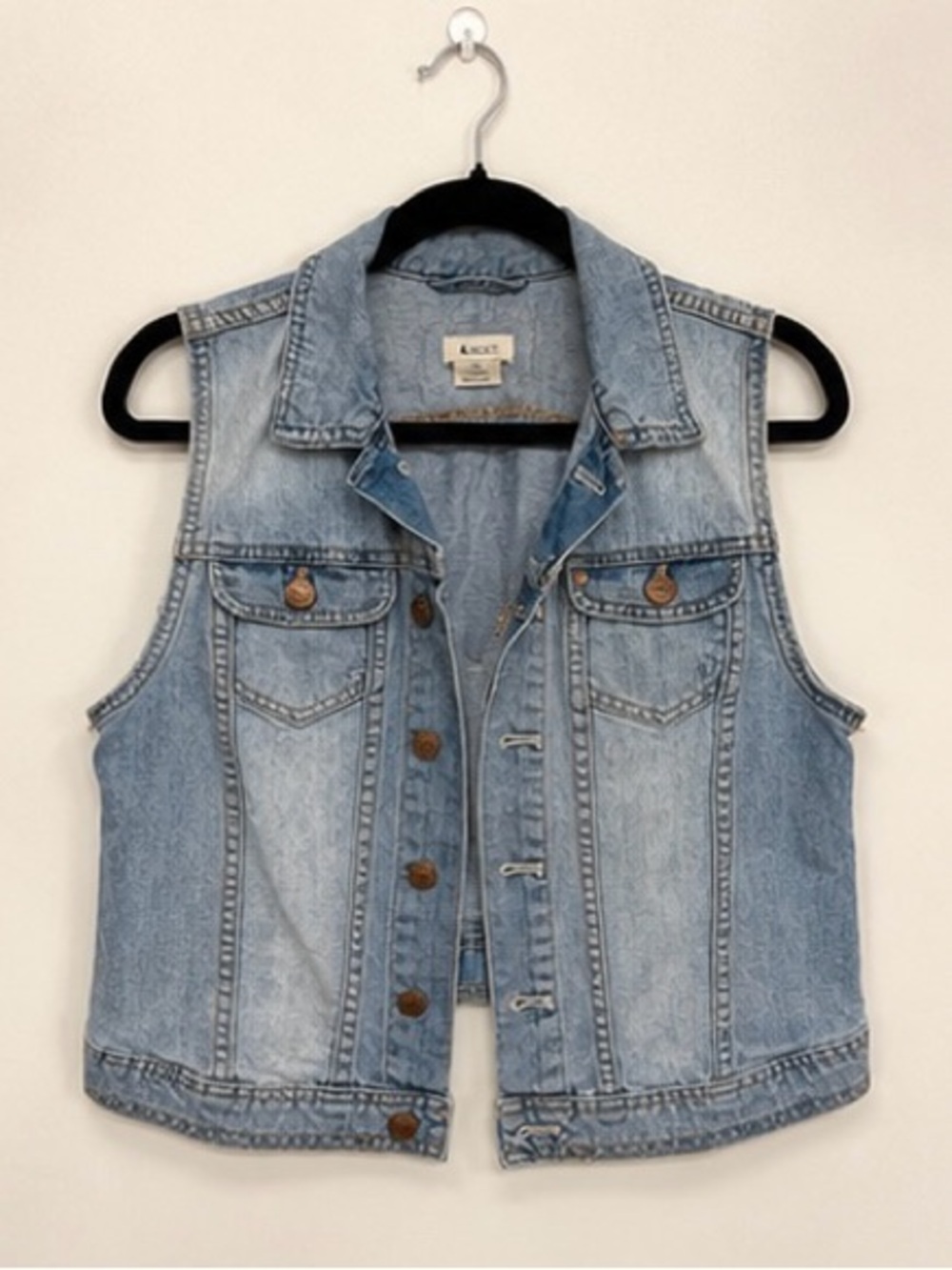 H&M Light Wash Blue Denim Vest Size Small